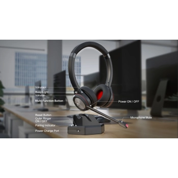 Zestaw słuchawkowy bezprzewodowy PERFECT BT91D